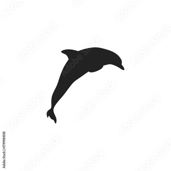 Obraz dolphin silhouette vector icon illustration