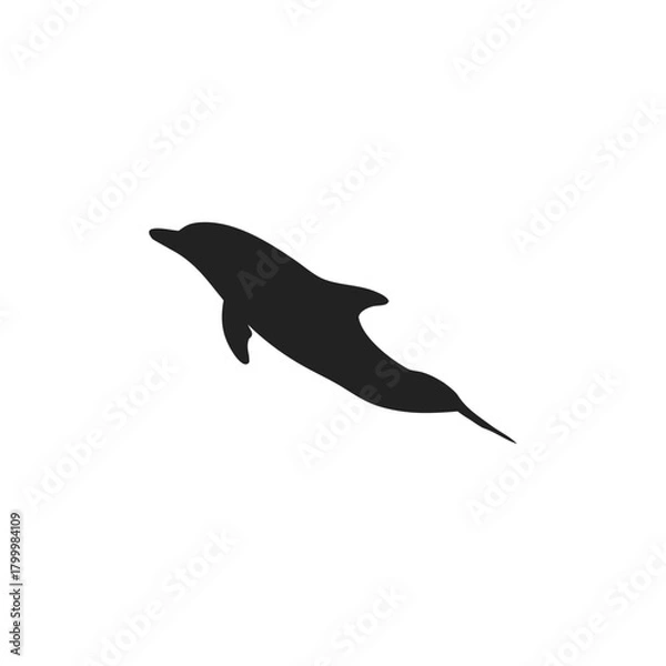Obraz dolphin silhouette vector icon illustration