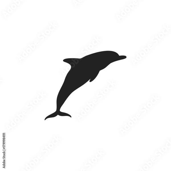 Obraz dolphin silhouette vector icon illustration