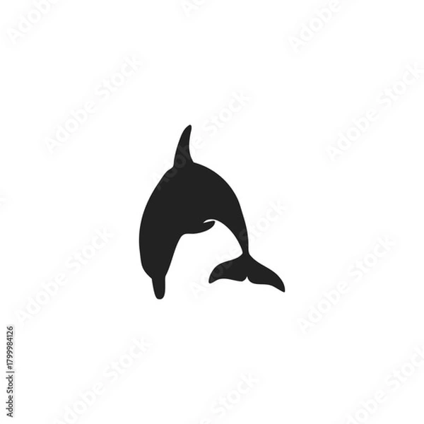 Obraz dolphin silhouette vector icon illustration