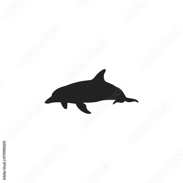 Obraz dolphin silhouette vector icon illustration