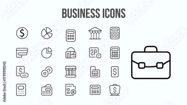 Obraz business and finance vector set of icons