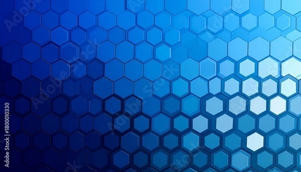 Obraz Hexagonal Gradient Pattern in Blue Tones