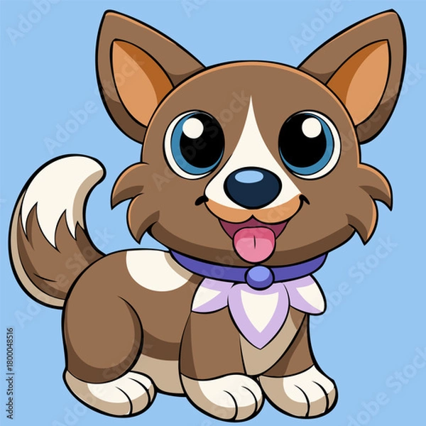 Obraz Cute Kawaii Dog Vector Illustration