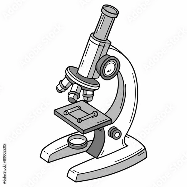 Obraz Microscope isolated on for scientific research and analysis