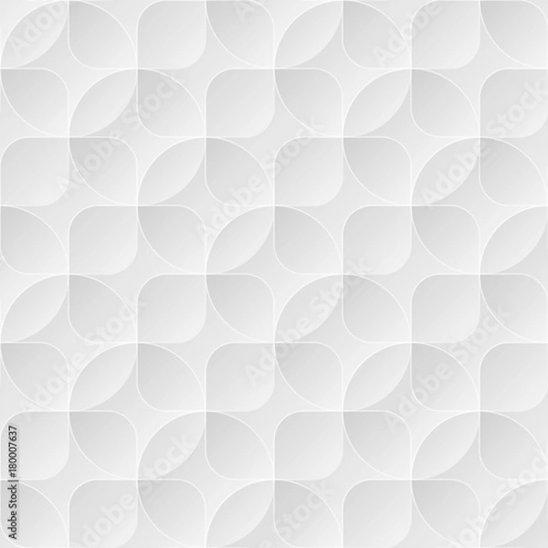 Fototapeta Light gray seamless vector background with circles and squares.