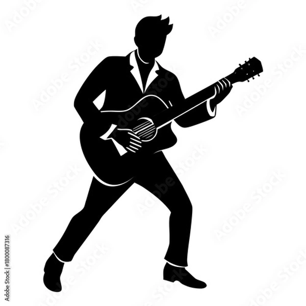 Obraz rock musician playing guitar