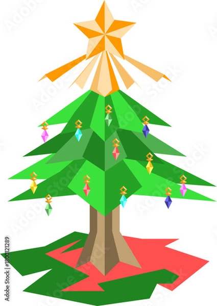 Obraz decotated chrismass tree