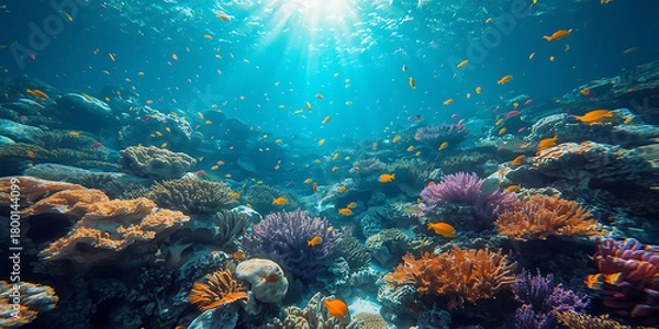 Fototapeta Wicker Basket with Colorful Textiles