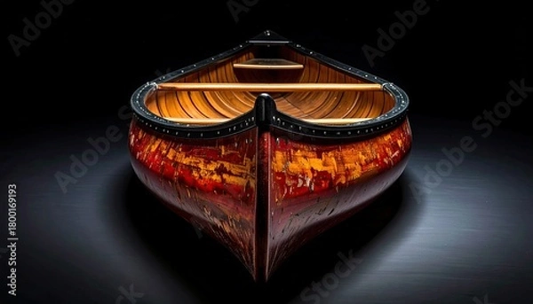 Obraz Canoe on a black background
