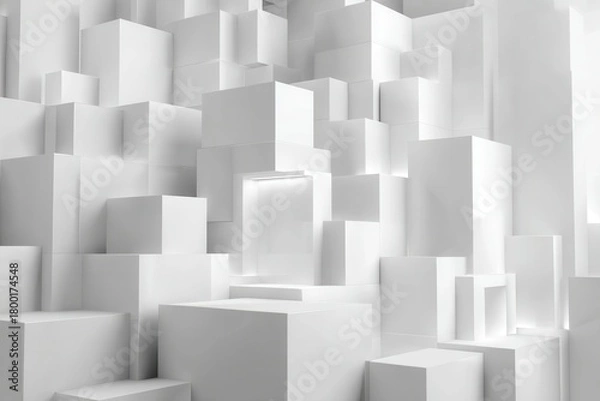 Fototapeta Geometric Abstraction: A captivating abstract composition of geometric forms creates an engaging visual experience. The play of light and shadow adds depth and dimension to the arrangement.