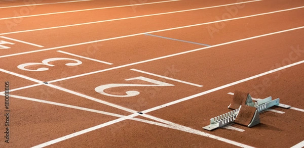 Fototapeta Starting blocks for running