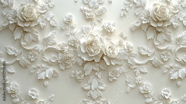 Obraz Ornate floral relief pattern