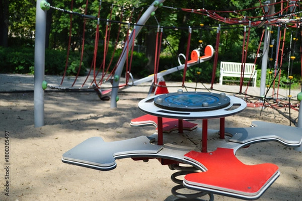 Fototapeta Modern Playground Equipment on a Sunny Day