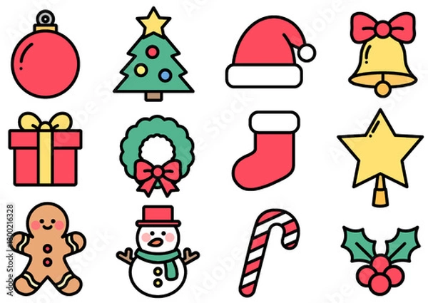 Obraz 12월 25일 크리스마스장식 크리스마스데코 크리스마스오너먼트 크리스마스아이콘 크리스마스트리 크리스마스선물 크리스마스간식 일러스트