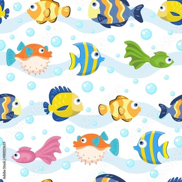 Obraz seamless pattern with fish - vector illustration