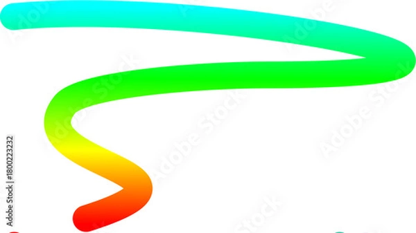 Obraz A vibrant, flowing swirl with a smooth rainbow color gradient on a white background.