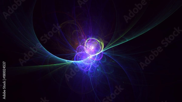 Fototapeta 3D rendering abstract fractal light background