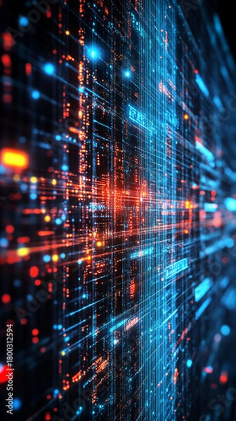 Fototapeta Clean abstract technology background with soft geometric shapes and glowing elements, offering modern futuristic atmosphere and ample copy space for text or design placement.