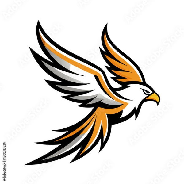 Obraz Soaring eagle or hawk mascot logo design Vector