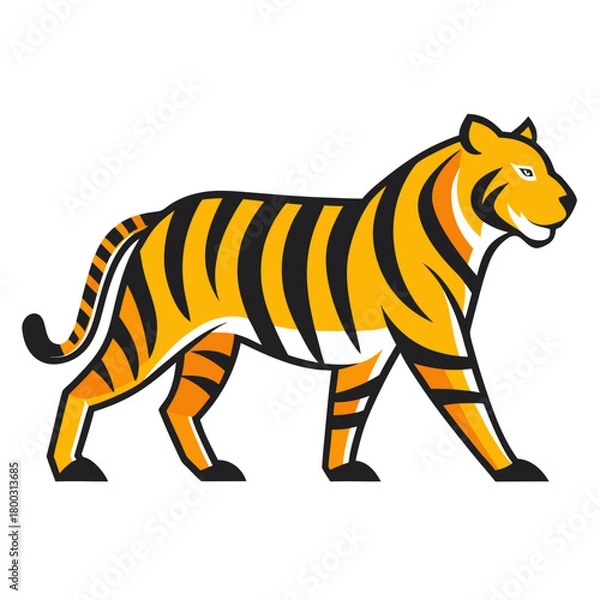 Fototapeta Stalking tiger mascot illustration Vector