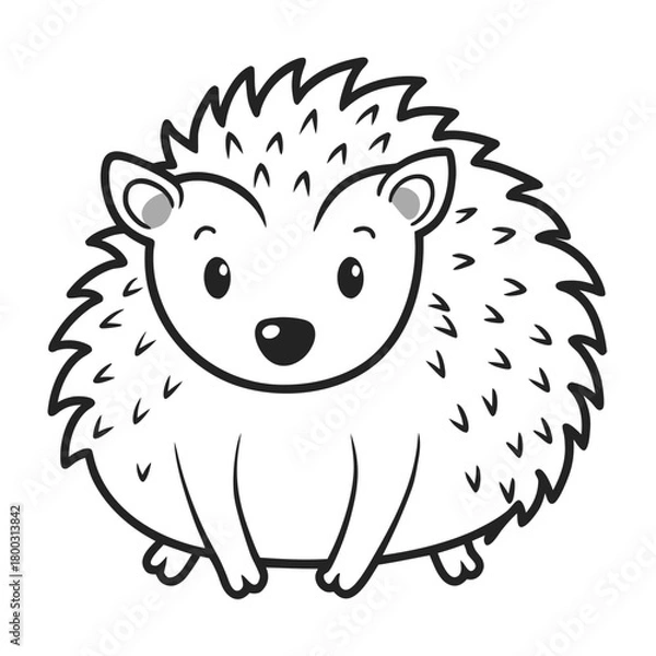 Obraz Cute cartoon hedgehog line art illustration Vector