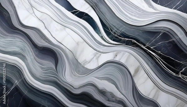 Fototapeta diagonal abstract marble stone texture with gray and white veins background