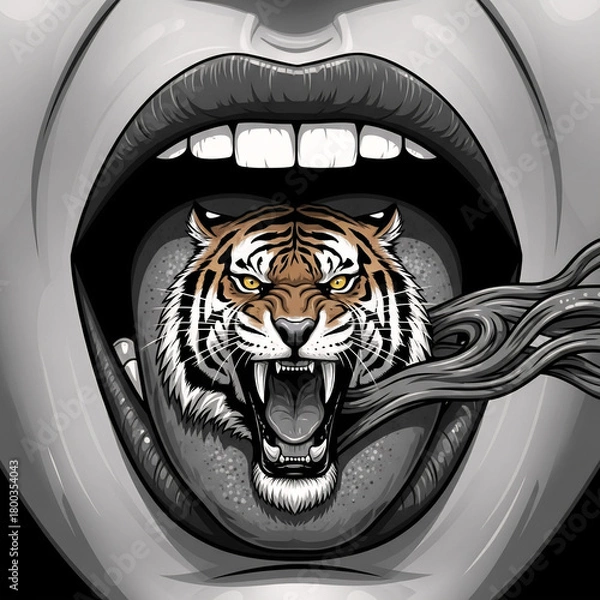 Obraz white tiger head
