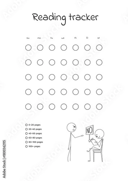 Obraz  black and white reading tracker