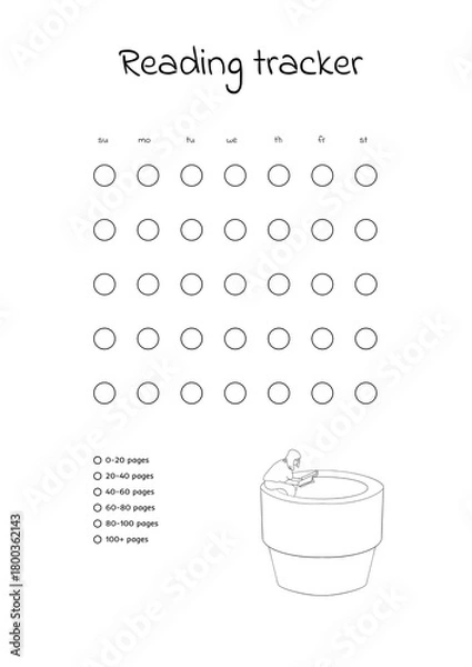 Obraz  black and white reading tracker