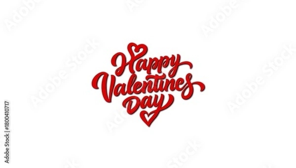 Obraz Happy valentines day text isolated on white background