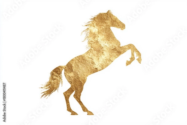 Obraz ゴールドの馬のシルエット