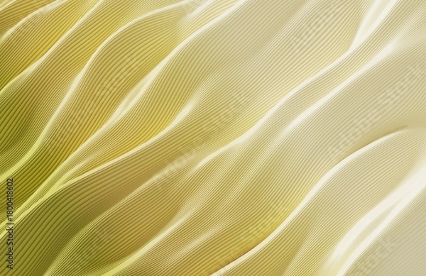 Fototapeta 3D render illustration stripes in form of waves, abstract  wavy wallpaper background