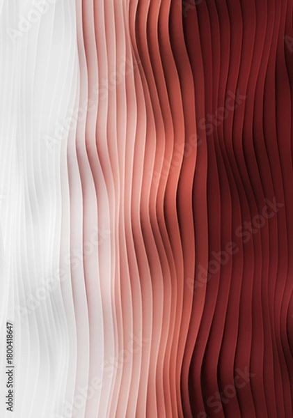 Fototapeta 3D render illustration stripes in form of waves, abstract  wavy wallpaper background