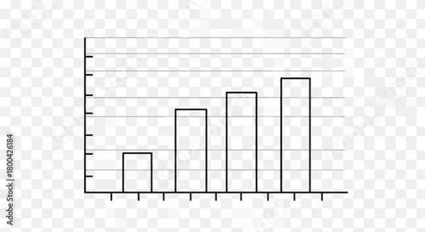 Obraz Hand drawn bar graph showing growth, isolated on business concept for presentation and report
