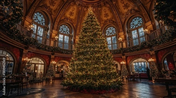 Obraz 겨울 12월 25일 성탄절 크리스마스 트리 크리스마스광장 풍경