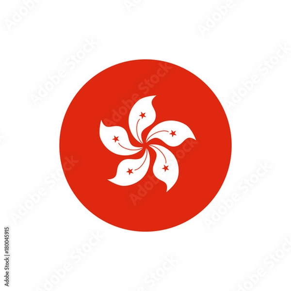 Fototapeta Hong Kong flag, official colors and proportion correctly. Vector illustration