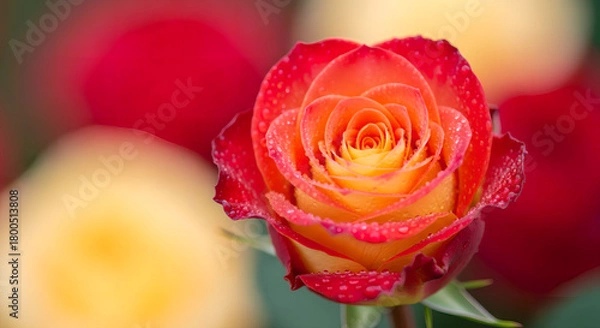 Obraz red rose on a black background