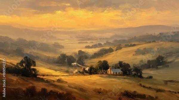 Obraz sunset in the mountains