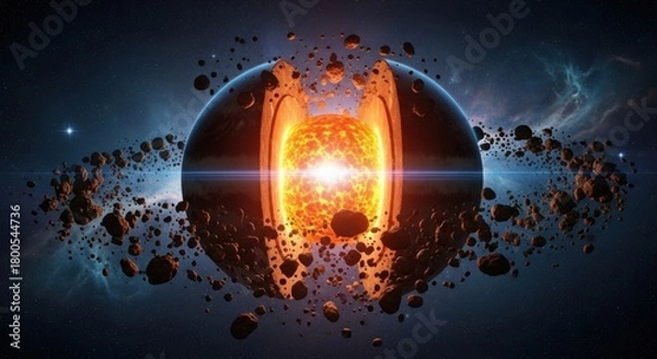 Obraz Earths Core - A Visual Exploration of Planetary Structure.