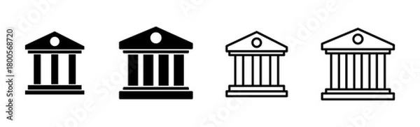 Obraz Bank icon set. bank vector icon, museum, university