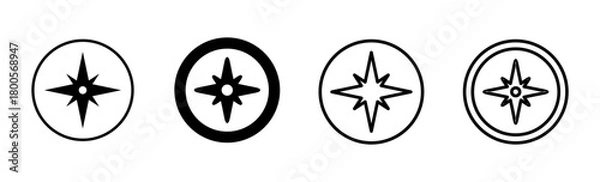 Fototapeta Compass icon set. arrow compass icon vector