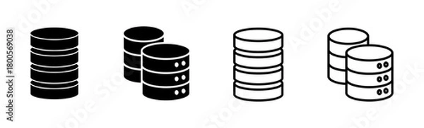 Obraz Database icon set. database vector icon