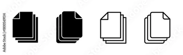 Fototapeta Document icon set. Paper icon. File Icon