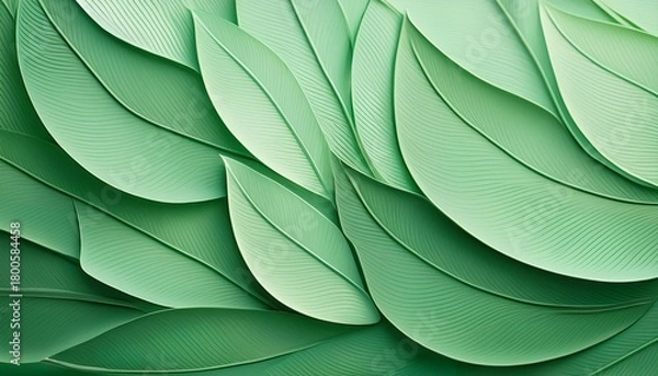 Fototapeta Serene Nature Inspired Background With Soft Green Hues And Leaf Patterns A Calming Design Featuring Soft Green Gradients With Delicate Leaf Imprints Creating A Natural And Refreshing Atmosphere