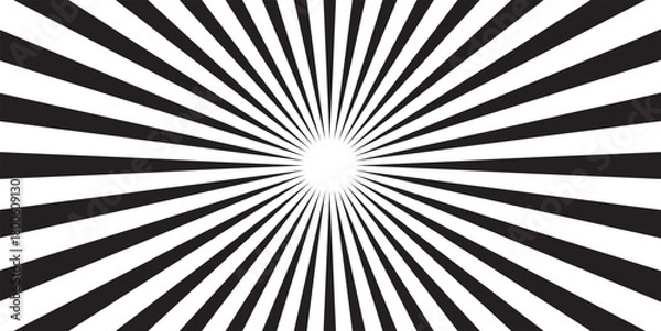 Obraz Black and white burst rays abstract background