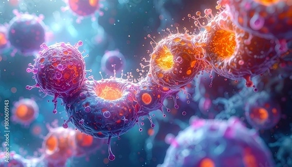 Fototapeta cellular structures magnified with scientific accuracy and artistic inter 