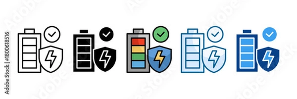 Fototapeta Power Reliability Icon Set Multiple Style Collection