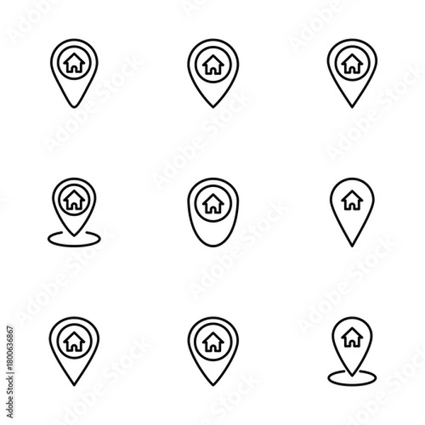 Fototapeta Address symbol icon vector isolated on white background . address icon vector. home location icon