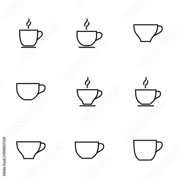 Fototapeta coffee cup icon vector isolated on white background. Coffee cup icon. Coffee vector icon. Tea